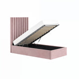 Flair Everley Single Ottoman Bed Pink Velvet