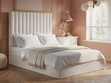 Flair Everley Double Boucle Ottoman Bed Cream