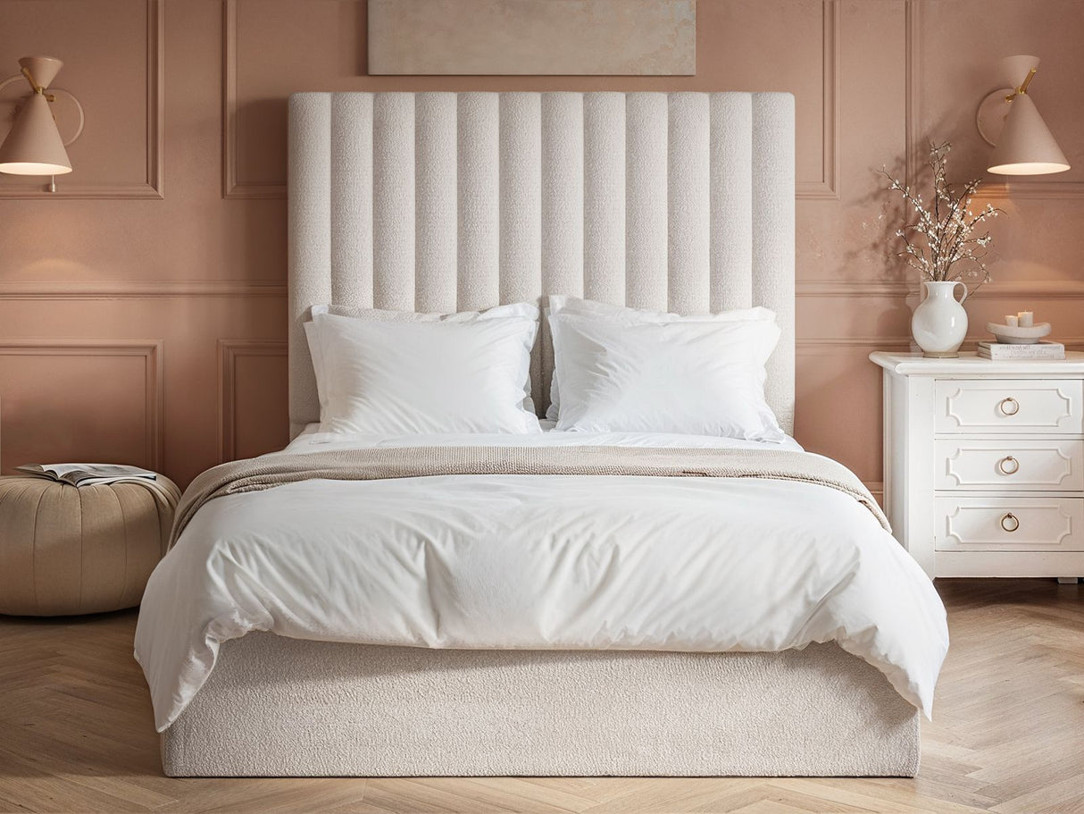Flair Everley Double Boucle Ottoman Bed Cream