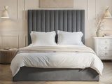 Flair Everley Kingsize Ottoman Bed Grey Velvet