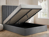 Flair Everley Kingsize Ottoman Bed Grey Velvet