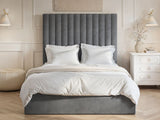 Flair Everley Double Ottoman Bed Grey Velvet