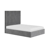 Flair Everley Double Ottoman Bed Grey Velvet