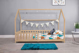 Flair Explorer Single Play House Floor Bed with Rails Navy