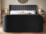 Flair Fallon TV Side Lift Ottoman Bed Charcoal Velvet SuperKing