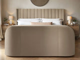 Flair Fallon TV Side Lift Ottoman Bed Beige Velvet SuperKing
