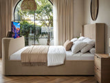 Flair Fallon TV Side Lift Ottoman Bed Beige Velvet SuperKing