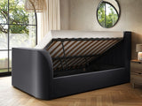 Flair Fallon TV Side Lift Ottoman Bed Charcoal Velvet Double