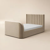 Flair Fallon TV Side Lift Ottoman Bed Beige Velvet Double