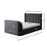 Flair Fallon TV Side Lift Ottoman Bed Charcoal Velvet Double