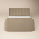 Flair Fallon TV Side Lift Ottoman Bed Beige Velvet SuperKing