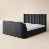 Flair Fallon TV Side Lift Ottoman Bed Charcoal Velvet SuperKing