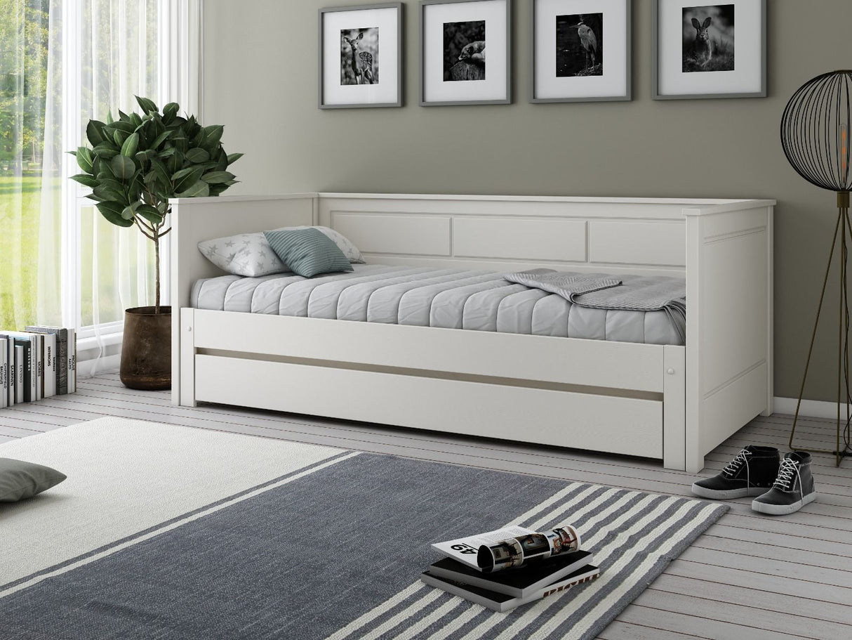 Noomi Erika Guest Bed with Drawer White (FSC-Certified)