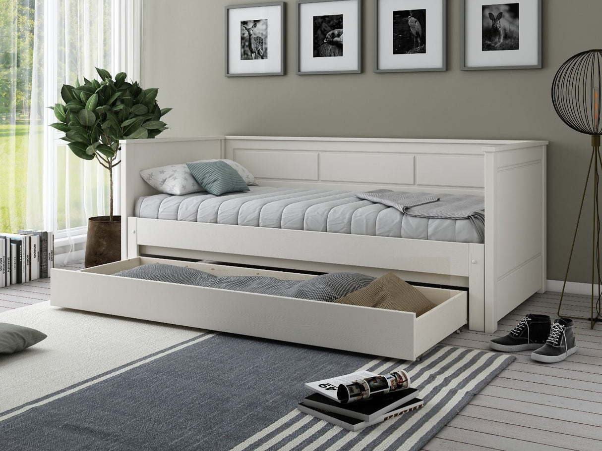 Noomi Erika Guest Bed with Drawer White (FSC-Certified)