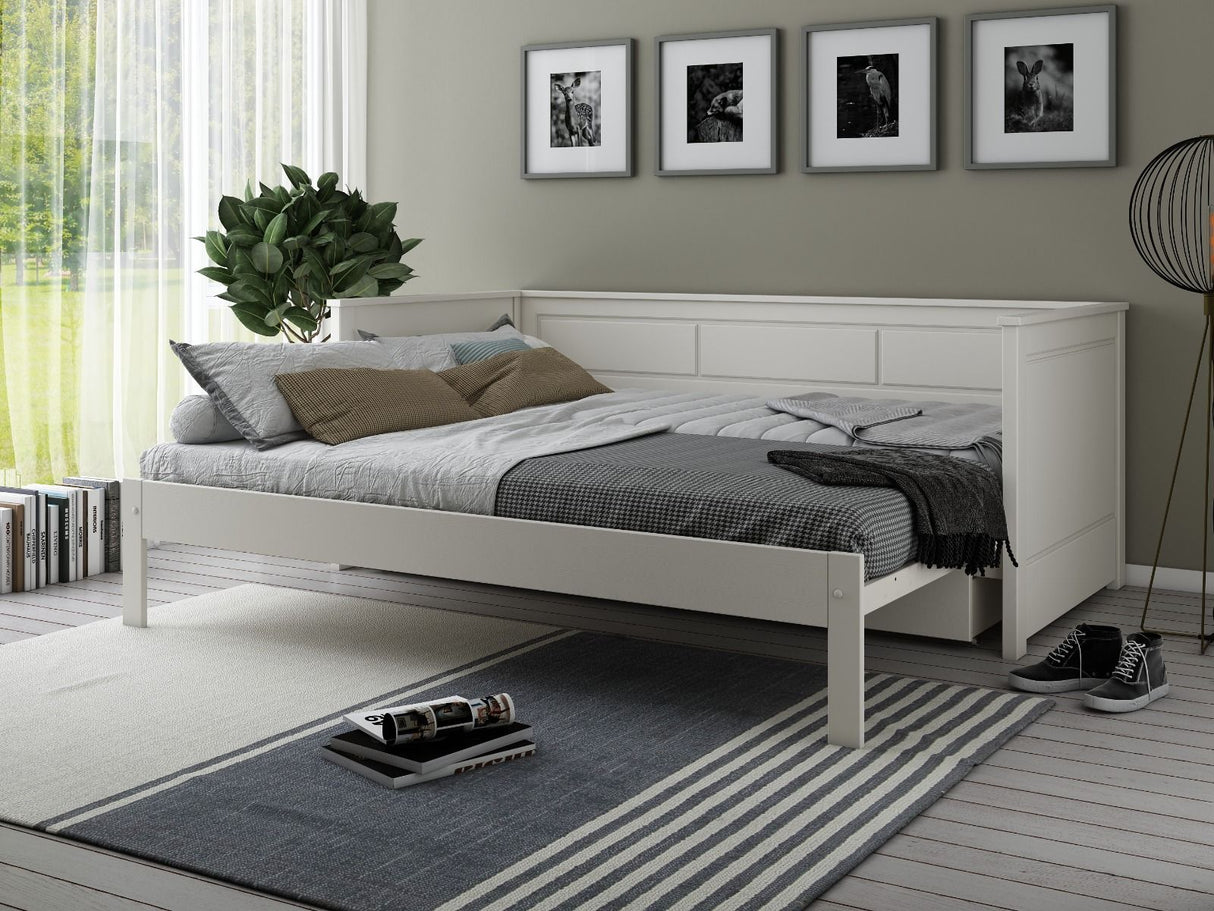 Noomi Erika Guest Bed with Drawer White (FSC-Certified)