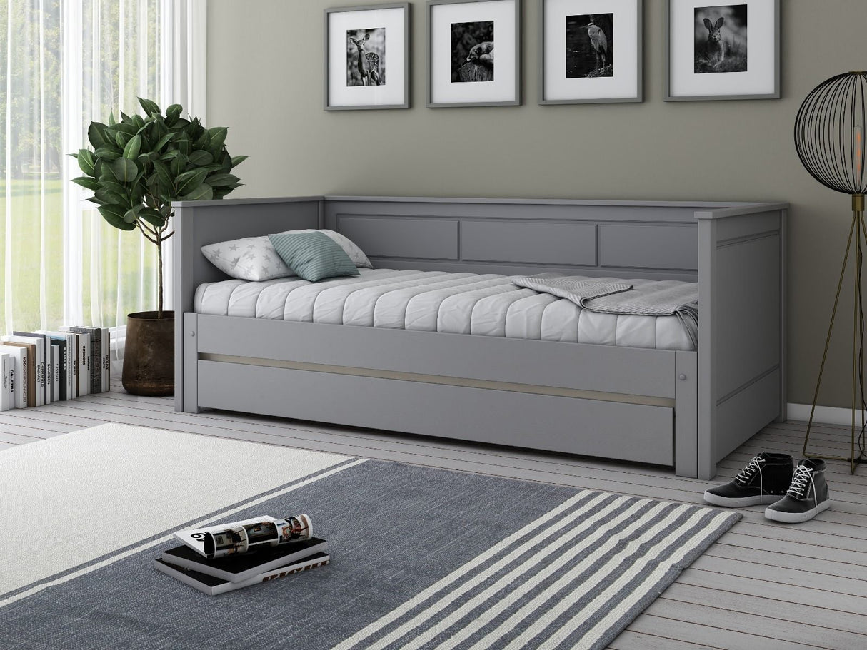Noomi Erika Guest Bed with Drawer Grey (FSC-Certified)