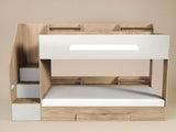 Flair Finn Staircase Bunk Bed with Storage Oak & White