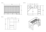 Flair Wizard Junior High Sleeper Workstation Grey