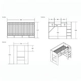 Flair Wizard Junior High Sleeper Workstation Grey