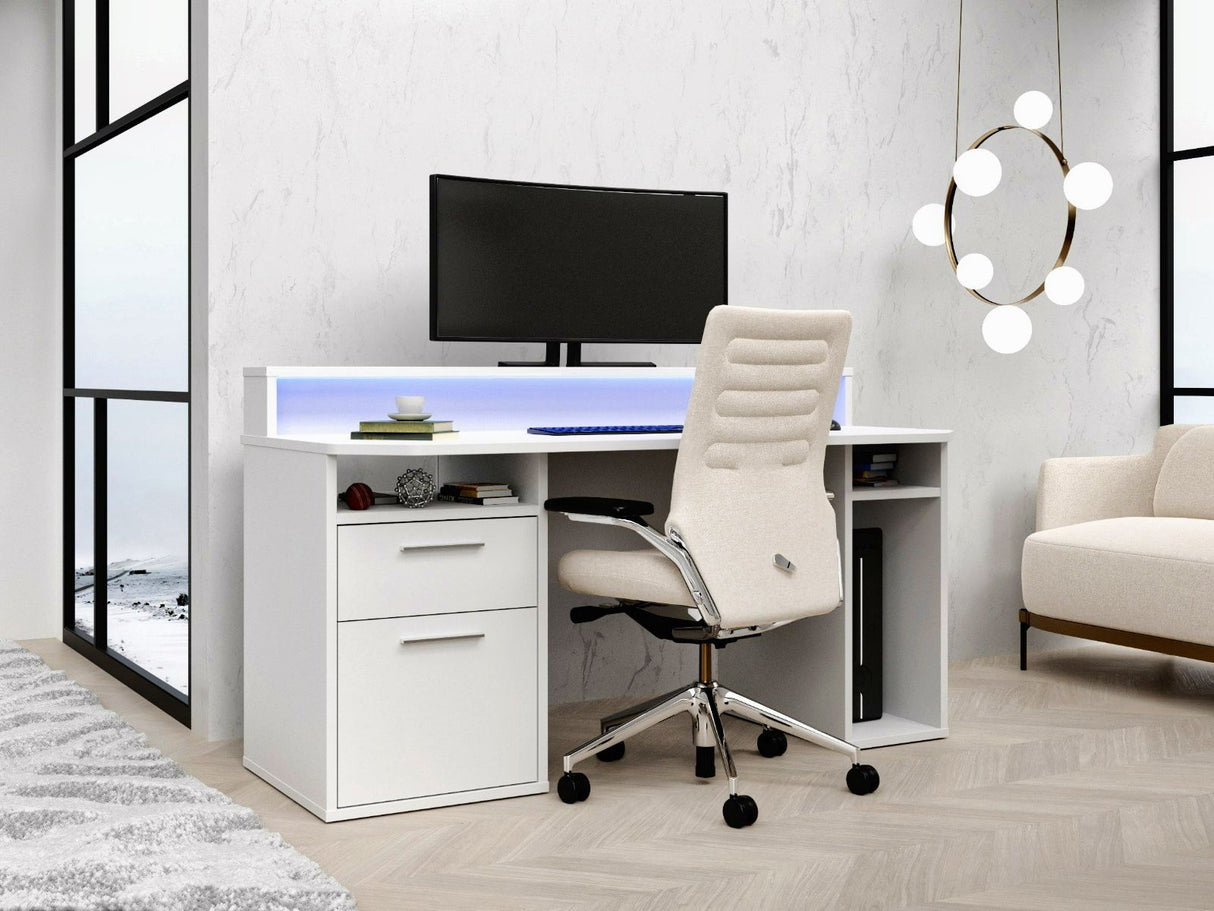 Flair Power Z Gaming Desk with RGB LED White