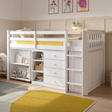 Flair Oban Single Midsleeper Cabin Bed with Desk White