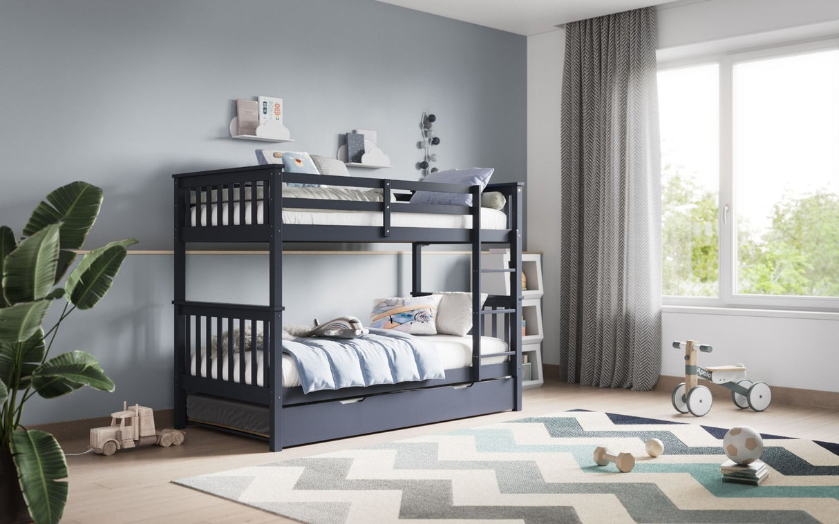 Flair Zoom Detachable Bunk Bed with Trundle Grey