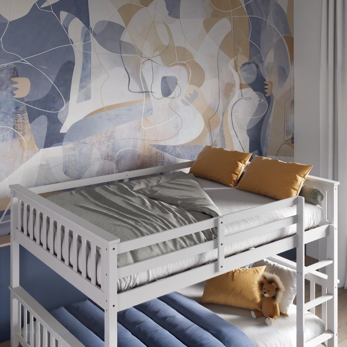 Flair Tetrad Detachable Small Double Bunk Bed White