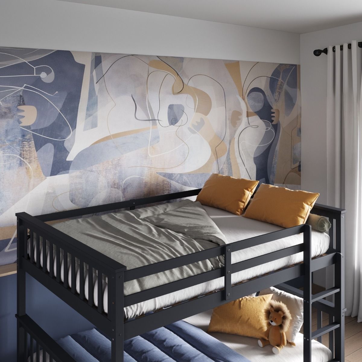 Flair Tetrad Detachable Small Double Bunk Bed Grey