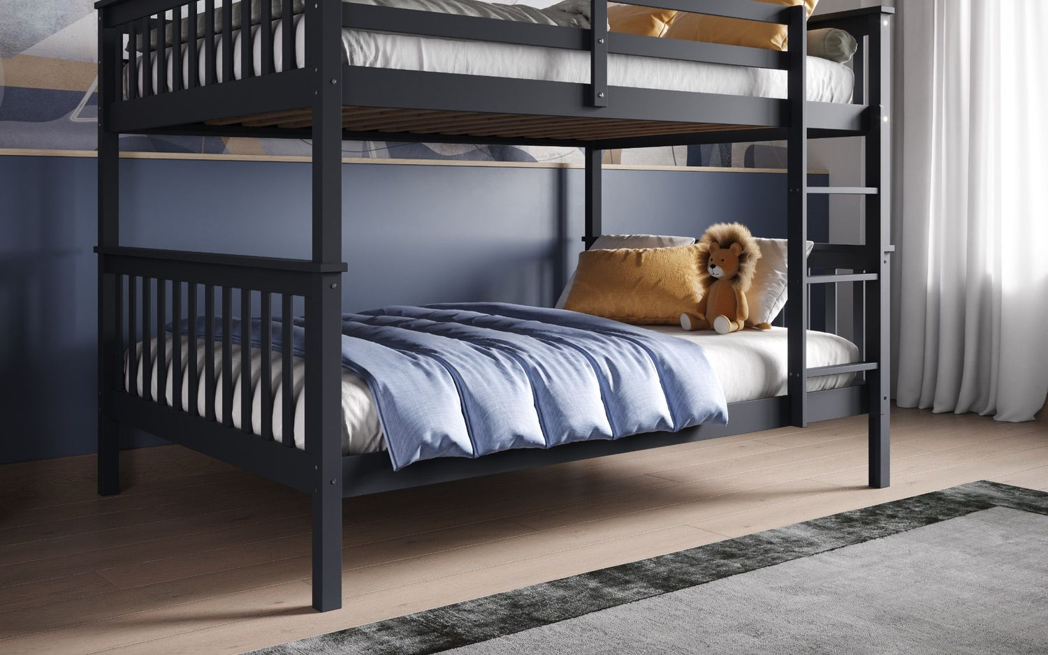Flair Tetrad Detachable Small Double Bunk Bed Grey