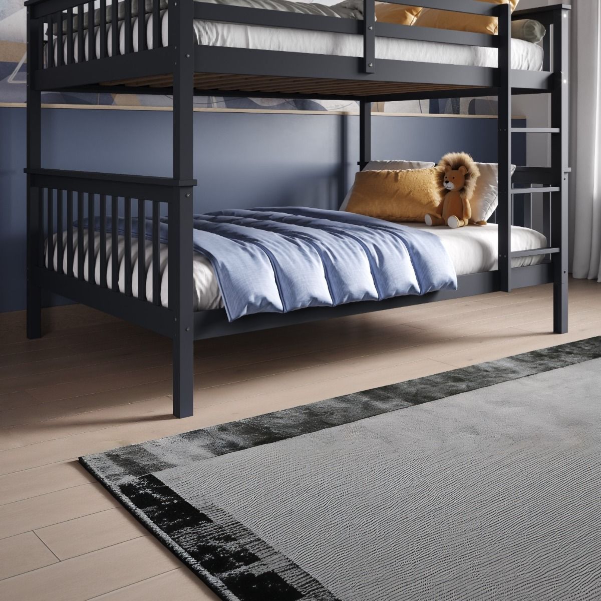 Flair Tetrad Detachable Small Double Bunk Bed Grey