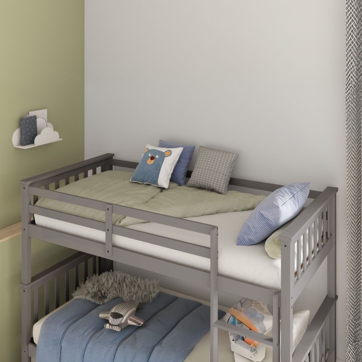 Flair Koop Wooden Detachable Bunk Bed Grey