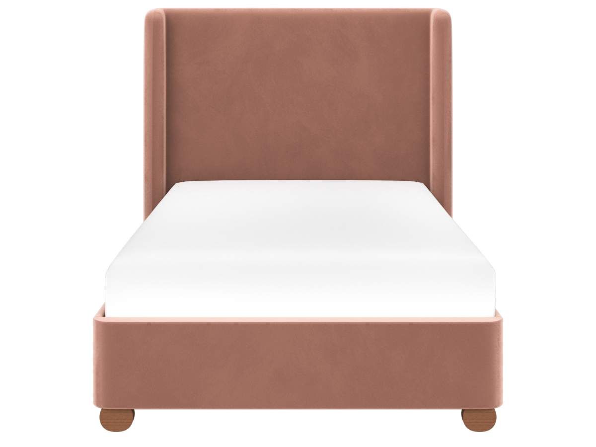 Flair Alma Single Winged Headboard Bed Pink Velvet