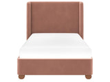 Flair Alma Single Winged Headboard Bed Pink Velvet