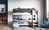 Flair Flick Storage Grey Bunk Bed with Grey Drawer