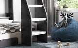 Flair Flick Storage Grey Bunk Bed with Grey Drawer