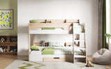Flair Flick Storage Bunk Bed White & Oak