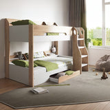 Flair Flick Storage Bunk Bed White & Oak