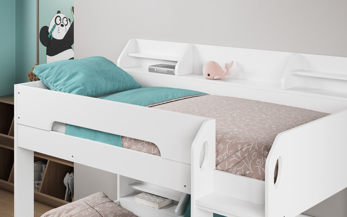 Flair Flick Storage Bunk Bed White