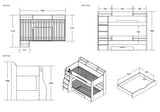 Flair Flick Storage Grey Bunk Bed with Grey Drawer