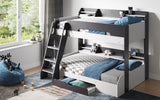 Flair Flick Triple Storage Bunk Bed Grey