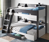 Flair Flick Triple Storage Bunk Bed Grey