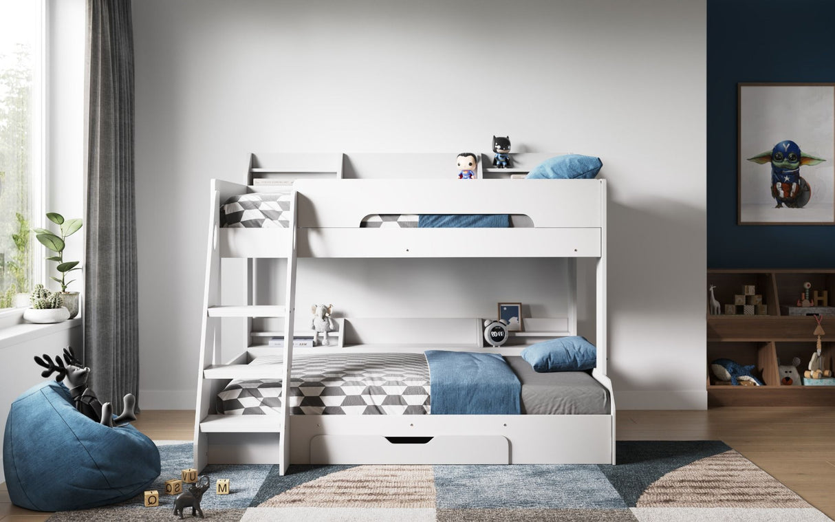Flair Flick Triple Storage Bunk Bed White