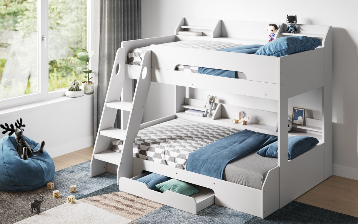 Flair Flick Triple Storage Bunk Bed White