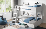 Flair Flick Triple Storage Bunk Bed White