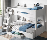 Flair Flick Triple Storage Bunk Bed White