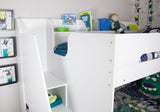 Flair Slick Staircase Bunk Bed with Storage White
