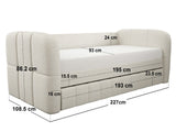 Flair Livia Day Bed with Trundle Cream Chenille