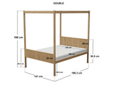 Flair Maddy 4 Poster Bed Frame Solid Pine Natural Double