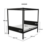 Flair Maddy 4 Poster Bed Frame Solid Pine Black Kingsize