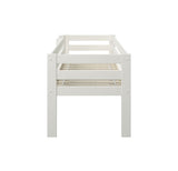 Noomi Solid Wood Shorty Mid Sleeper with Crate Drawers White (FSC-Certified)